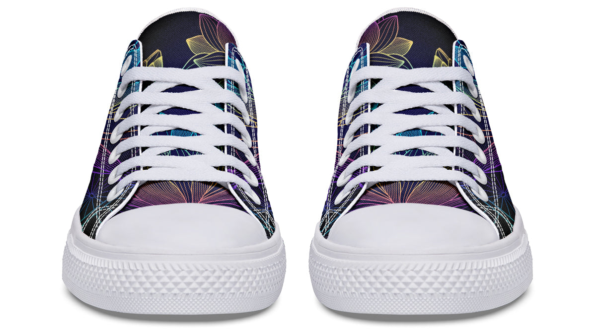Rainbow Lotus Flowers Low Tops (Wide)
