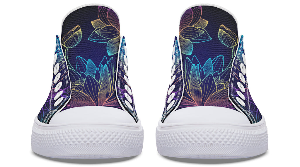 Rainbow Lotus Flowers Low Tops (Wide)