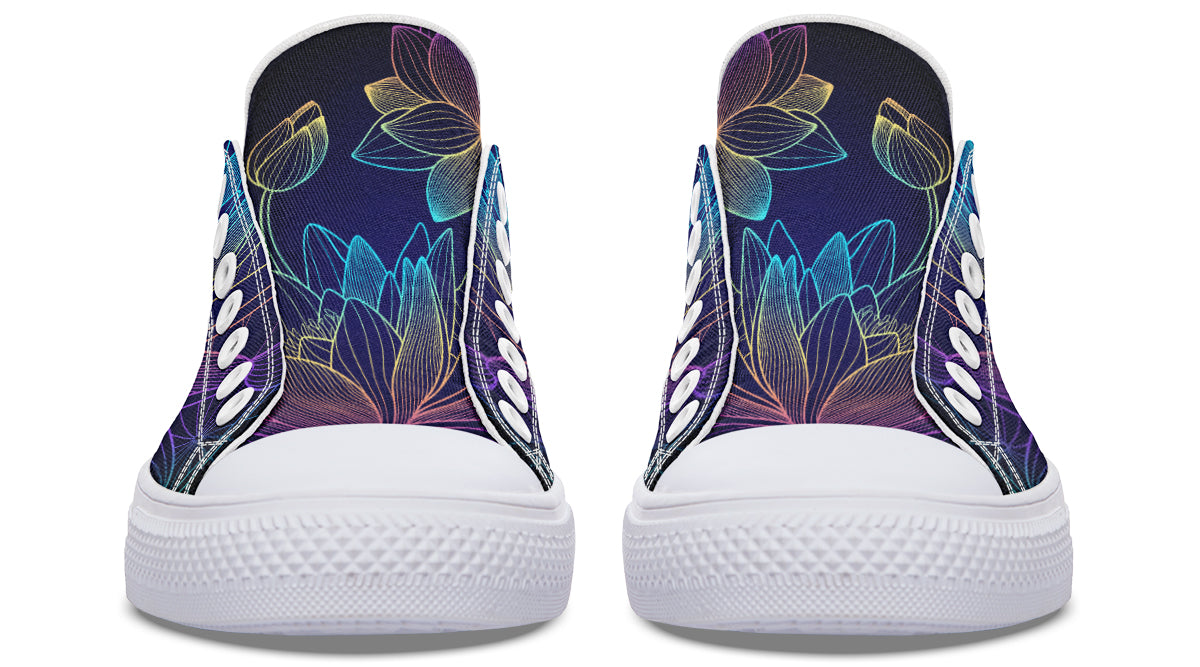 Rainbow Lotus Flowers Low Tops (Wide)