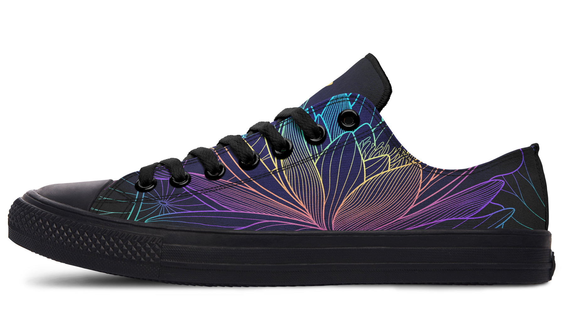 Rainbow Lotus Flowers Low Tops (Wide)