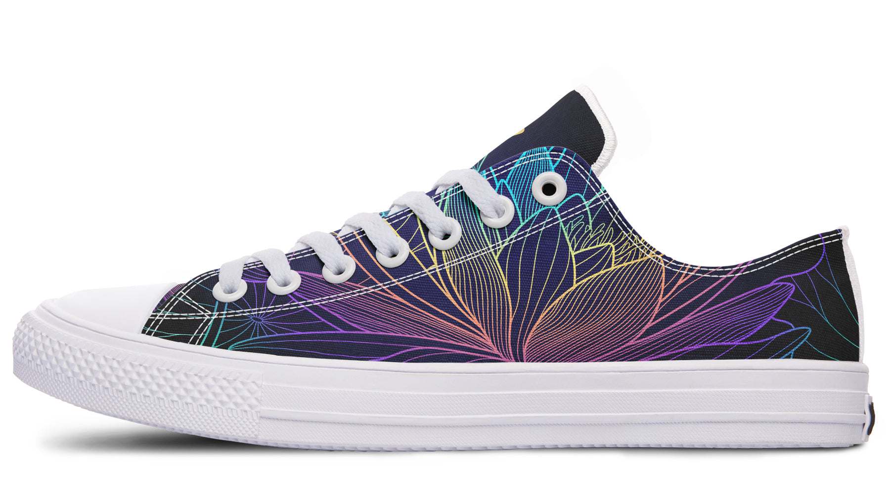 Rainbow Lotus Flowers Low Tops (Wide)