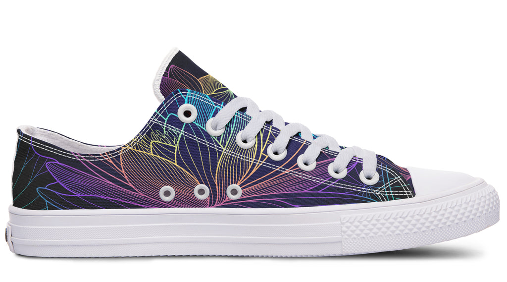 Rainbow Lotus Flowers Low Tops (Wide)