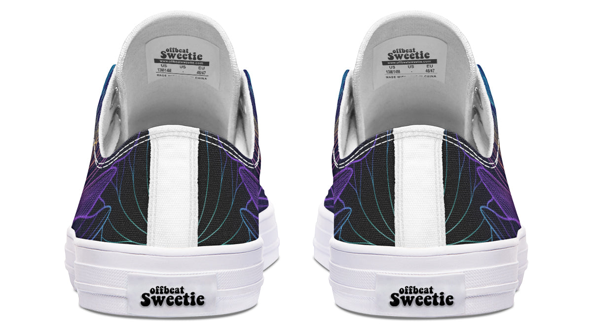 Rainbow Lotus Flowers Low Tops (Wide)