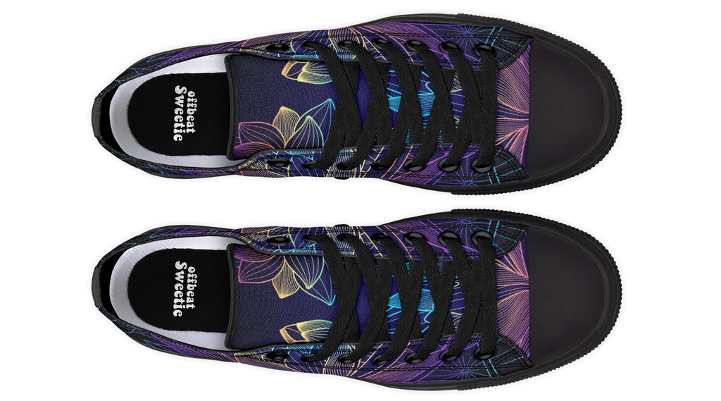 Rainbow Lotus Flowers Low Tops (Wide)