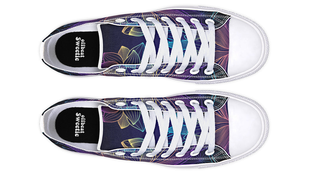 Rainbow Lotus Flowers Low Tops (Wide)
