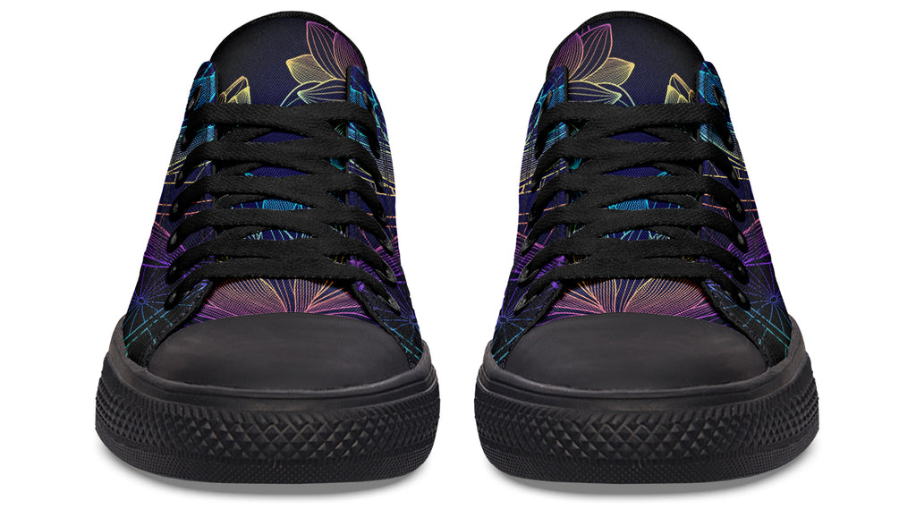 Rainbow Lotus Flowers Low Tops - Offbeat Sweetie