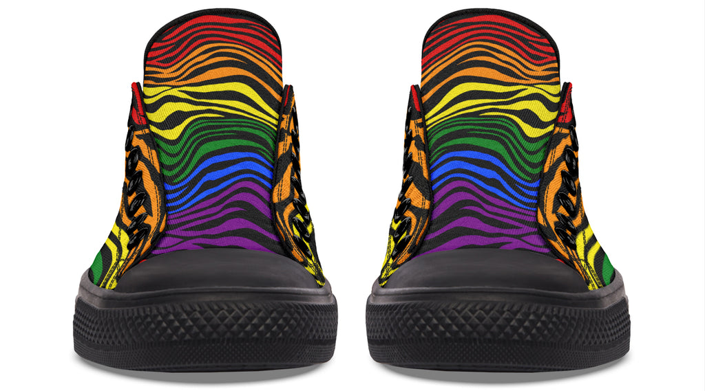 Rainbow Zebra Low Tops (Wide)