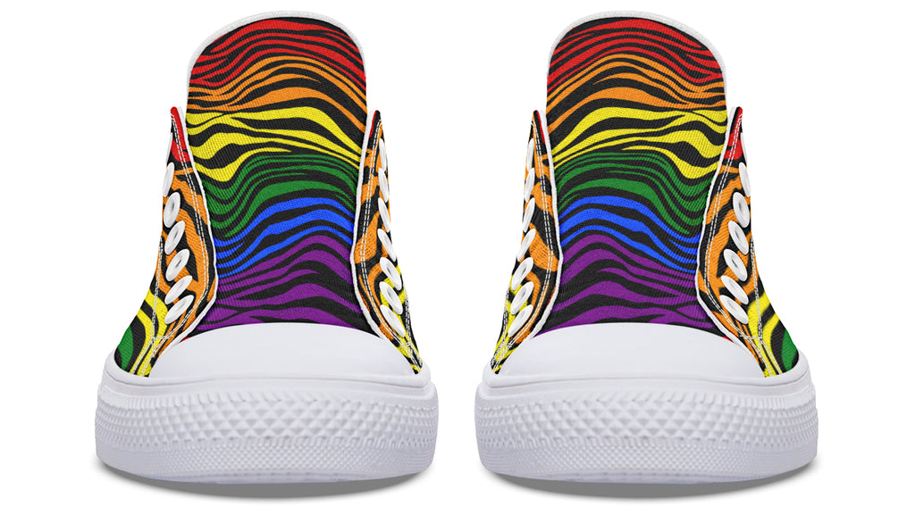 Rainbow Zebra Low Tops (Wide)