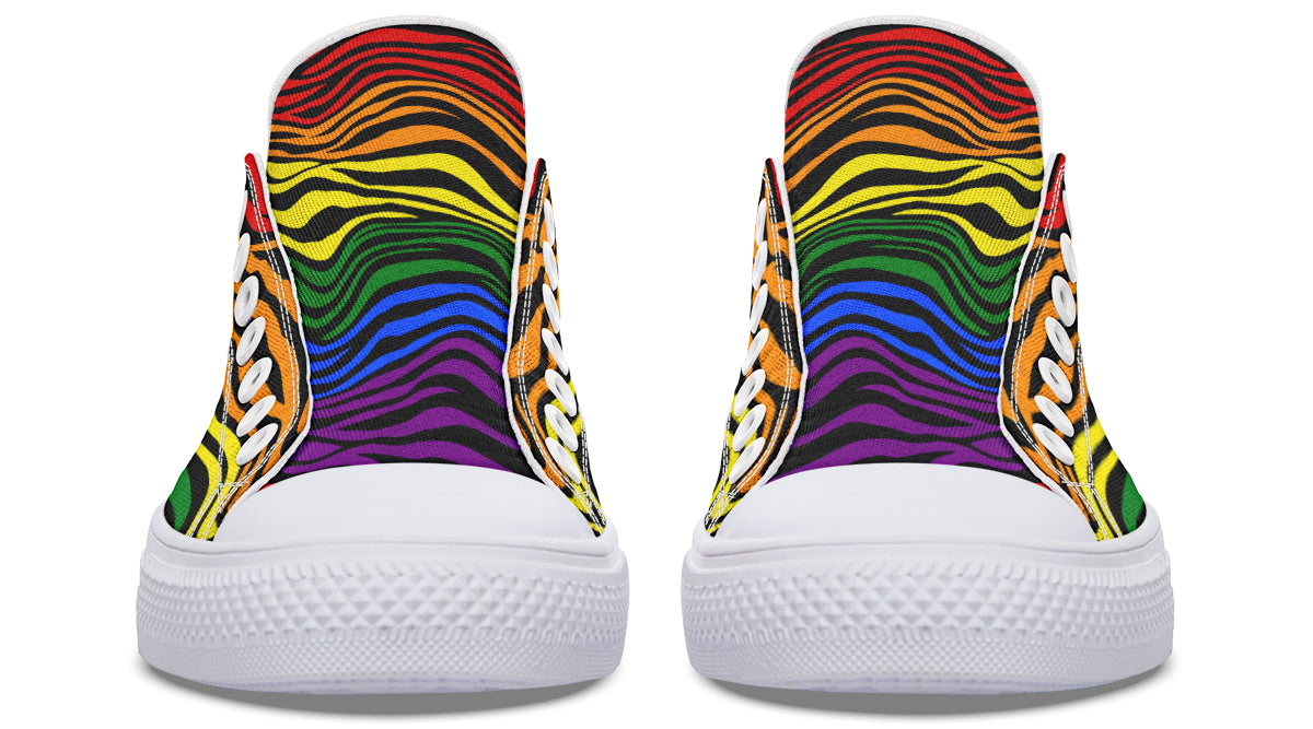 Rainbow Zebra Low Tops (Wide)