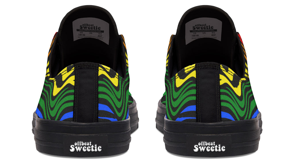 Rainbow Zebra Low Tops - Offbeat Sweetie