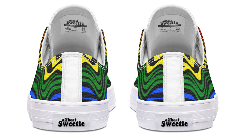 Rainbow Zebra Low Tops - Offbeat Sweetie