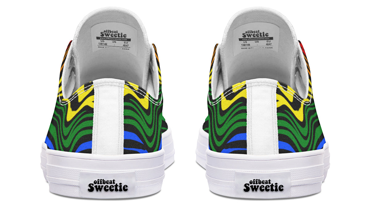 Rainbow Zebra Low Tops - Offbeat Sweetie