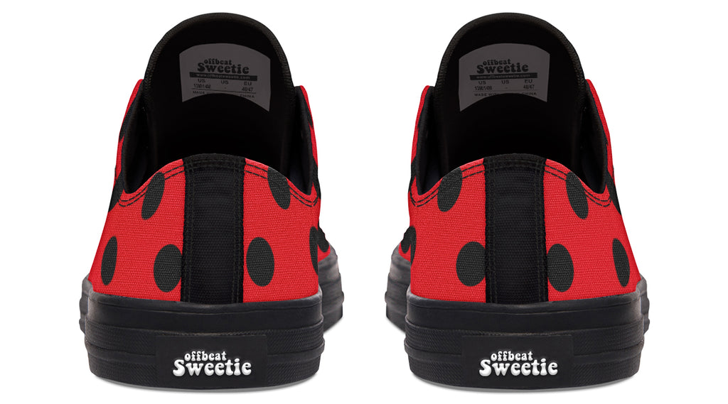 Red And Black Polka Dot Low Tops
