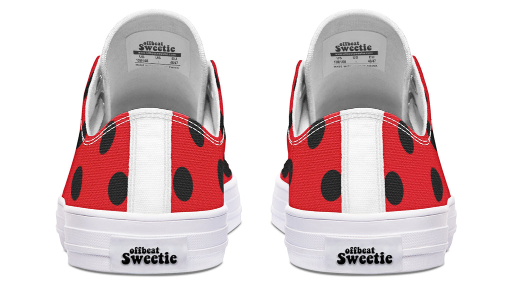 Red And Black Polka Dot Low Tops