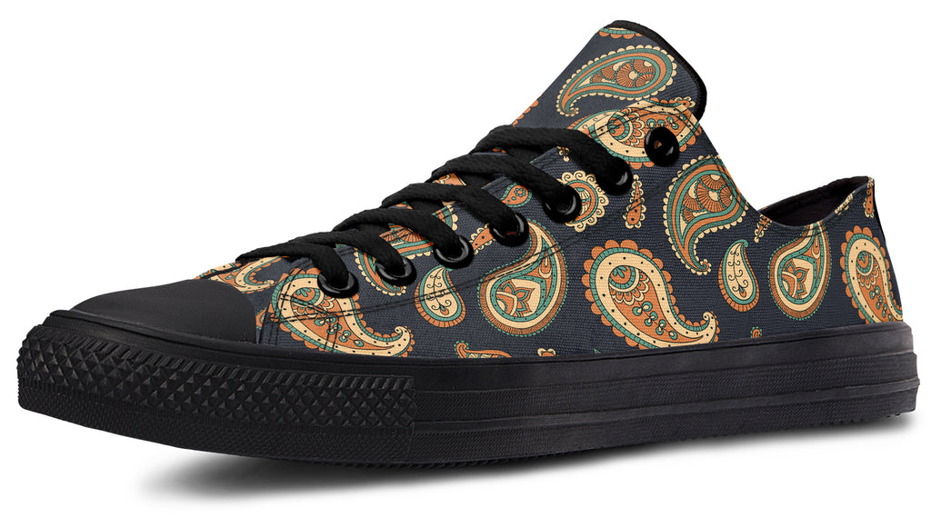 Retro Paisley Low Tops - Offbeat Sweetie