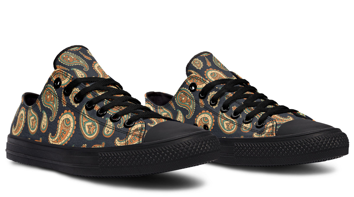 Retro Paisley Low Tops - Offbeat Sweetie