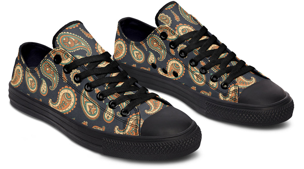 Retro Paisley Low Tops - Offbeat Sweetie