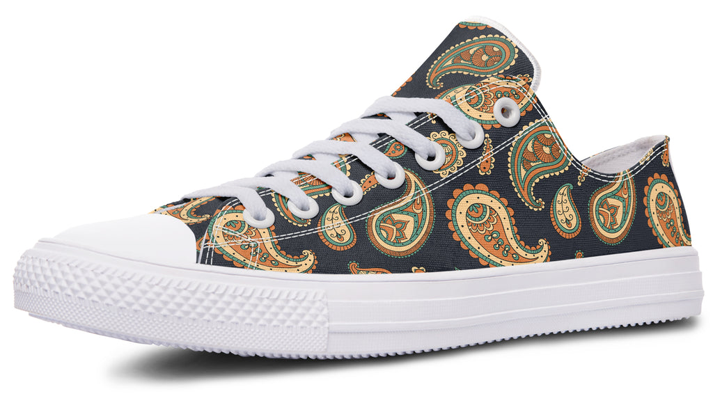 Retro Paisley Low Tops - Offbeat Sweetie