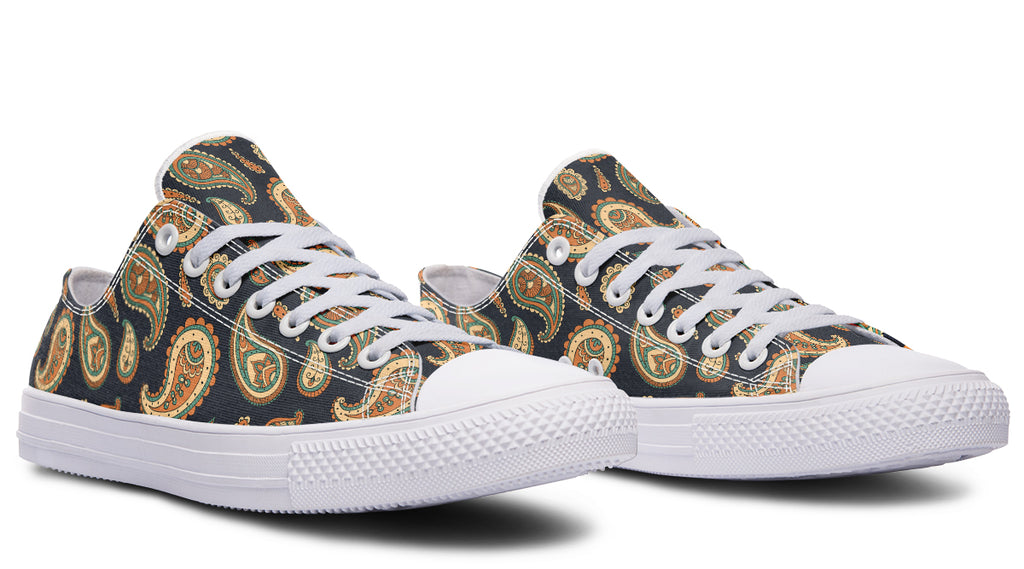 Retro Paisley Low Tops - Offbeat Sweetie