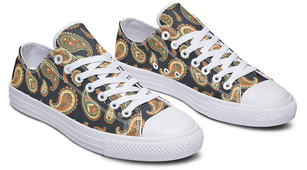 Retro Paisley Low Tops - Offbeat Sweetie