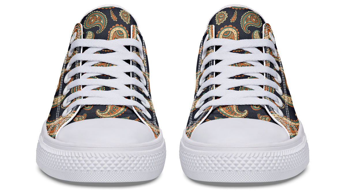 Retro Paisley Low Tops - Offbeat Sweetie