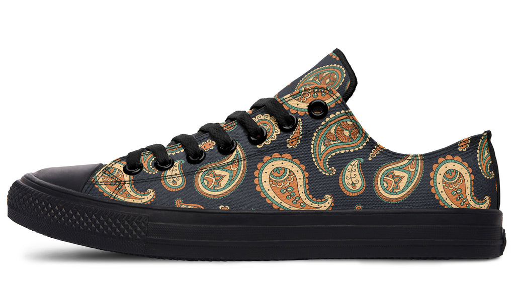 Retro Paisley Low Tops - Offbeat Sweetie
