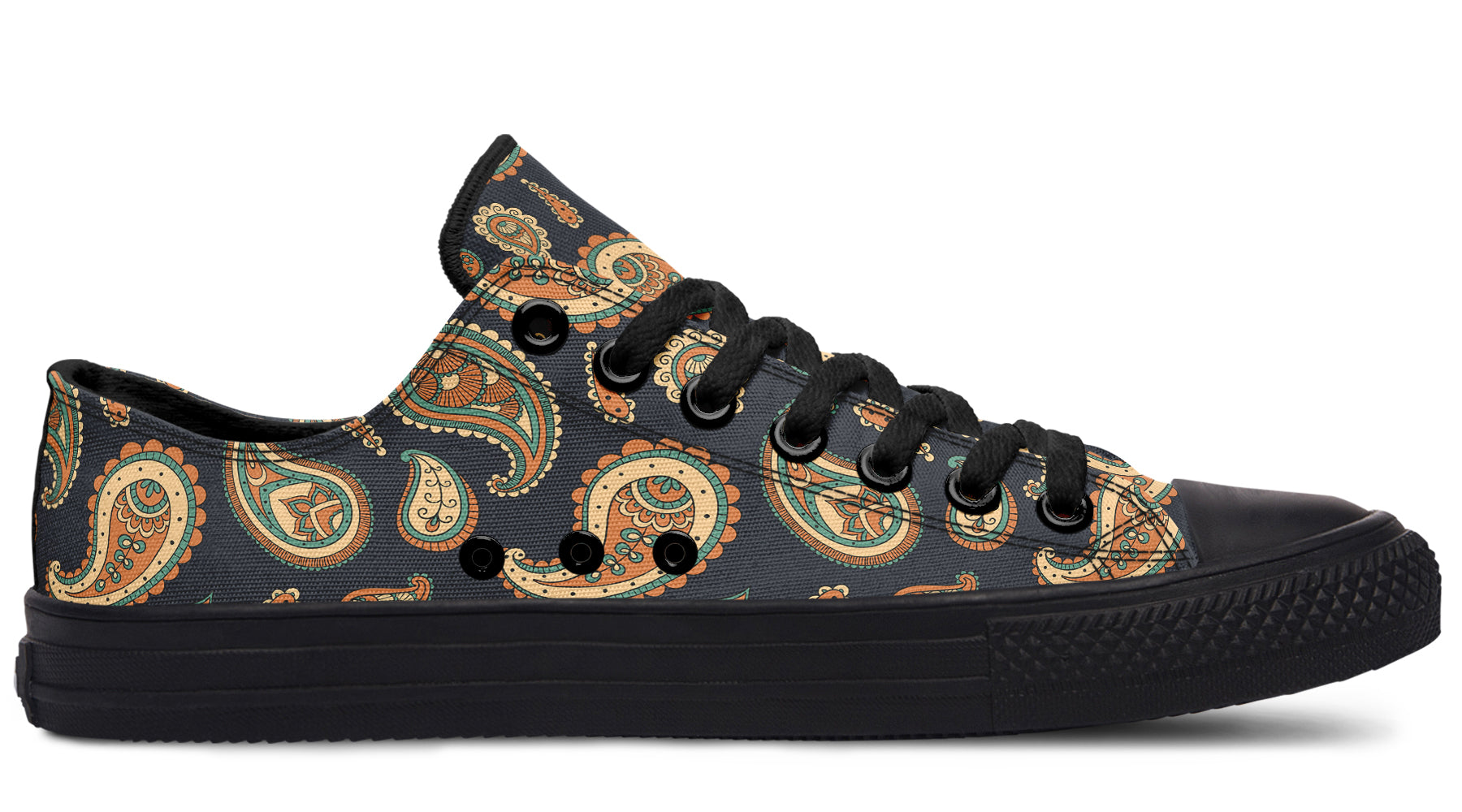 Retro Paisley Low Tops - Offbeat Sweetie