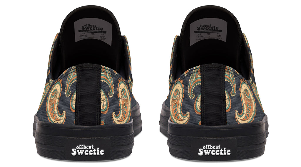Retro Paisley Low Tops - Offbeat Sweetie