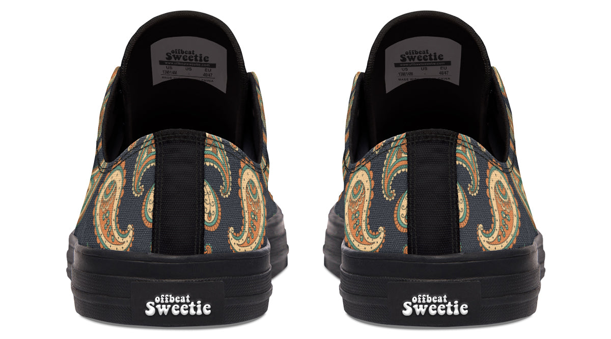 Retro Paisley Low Tops - Offbeat Sweetie