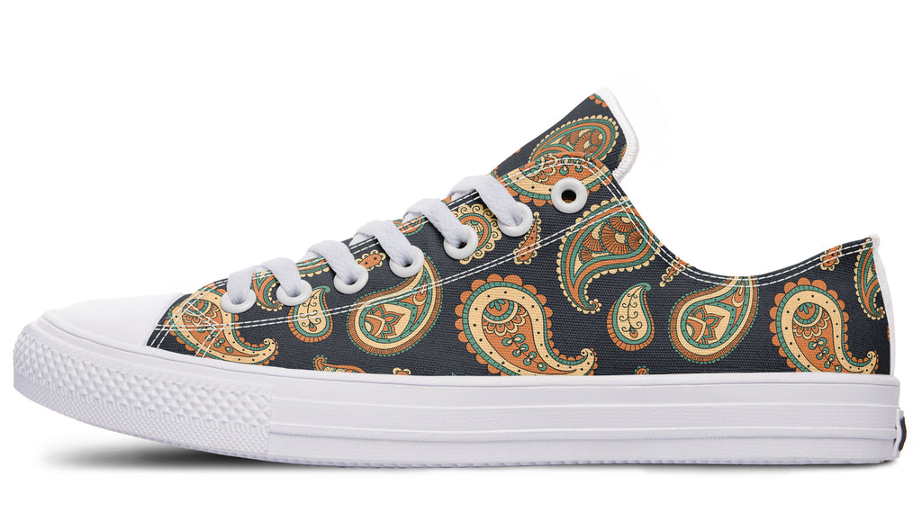 Retro Paisley Low Tops - Offbeat Sweetie