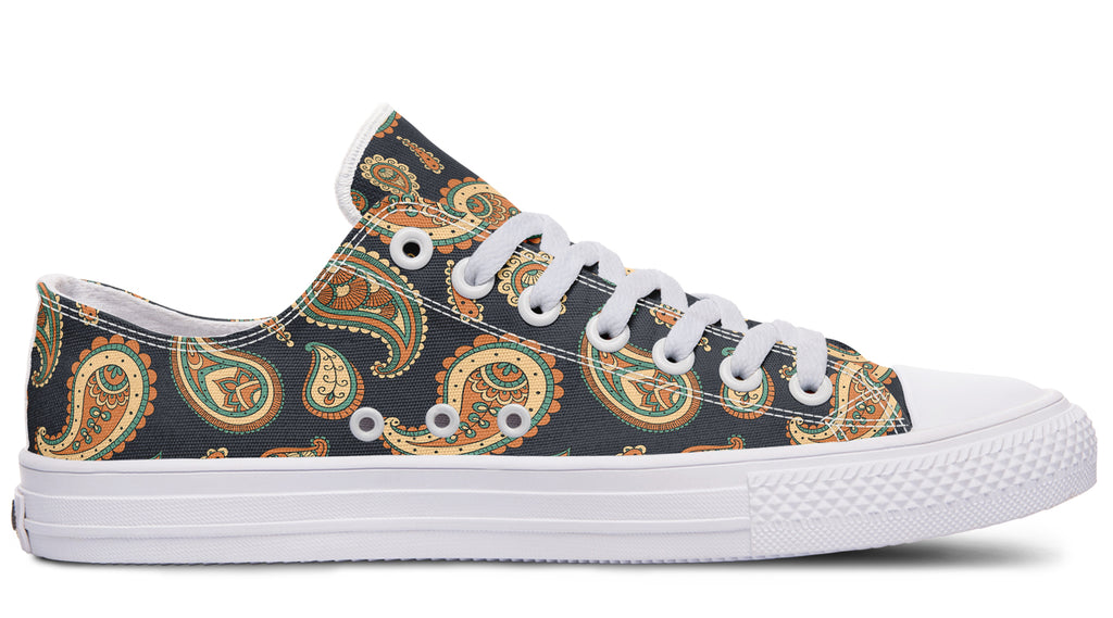 Retro Paisley Low Tops - Offbeat Sweetie
