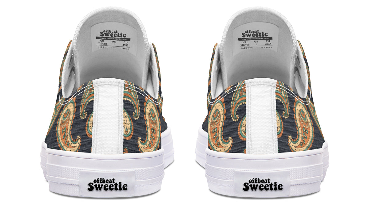 Retro Paisley Low Tops - Offbeat Sweetie