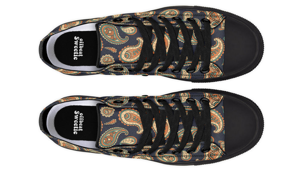 Retro Paisley Low Tops - Offbeat Sweetie