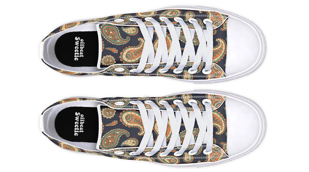Retro Paisley Low Tops - Offbeat Sweetie