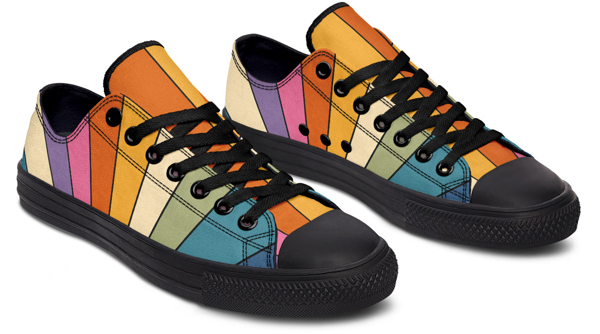 Retro Rainbow Low Tops (Wide)