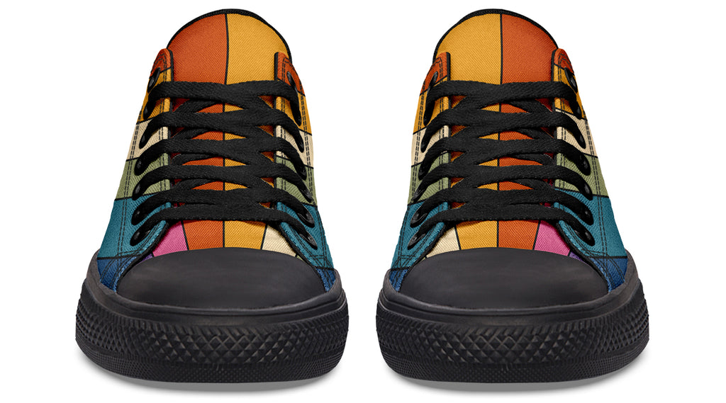 Retro Rainbow Low Tops (Wide)