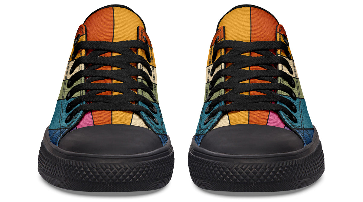 Retro Rainbow Low Tops (Wide)