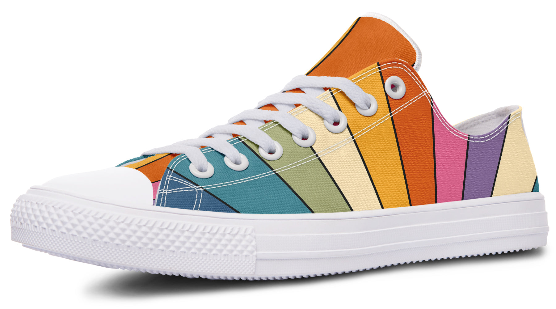 Retro Rainbow Low Tops (Wide)