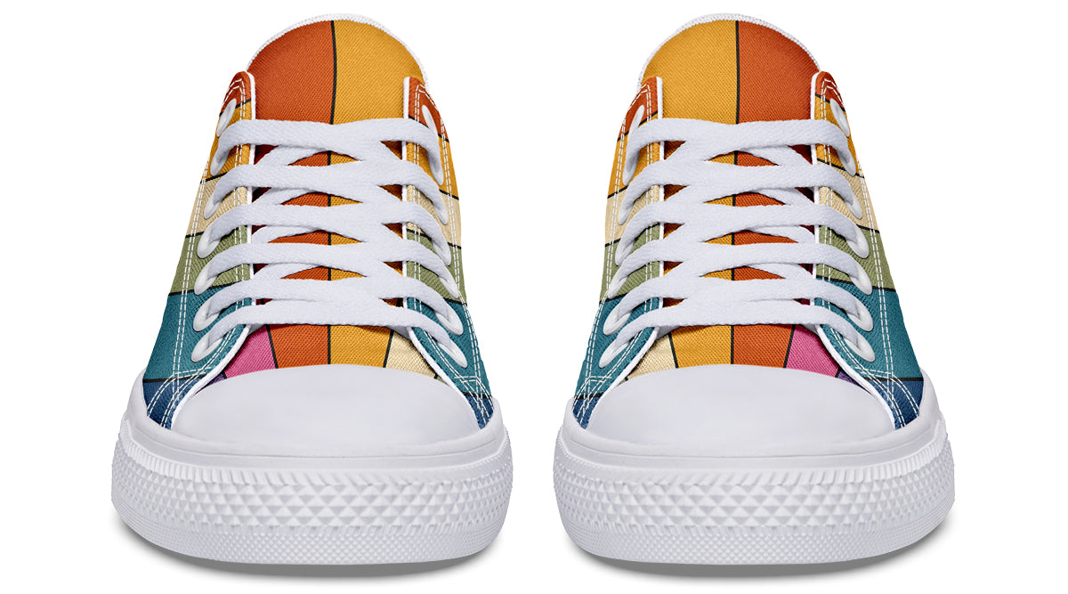 Retro Rainbow Low Tops (Wide)