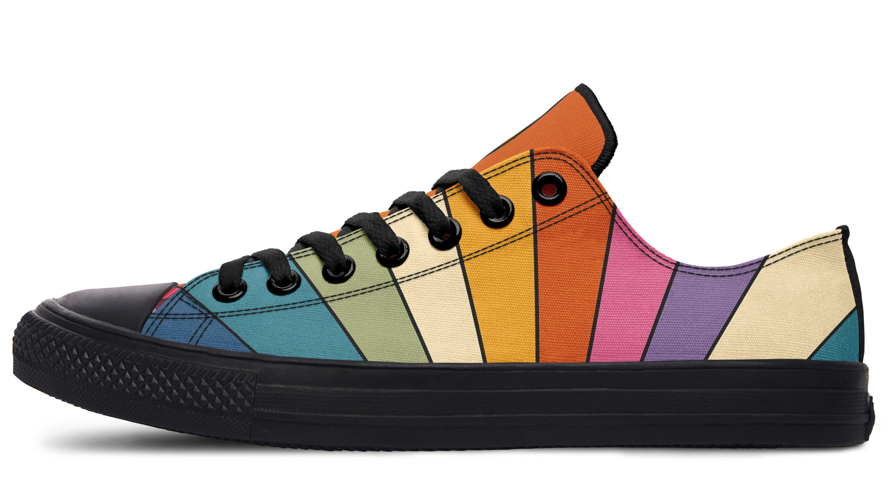 Retro Rainbow Low Tops (Wide)