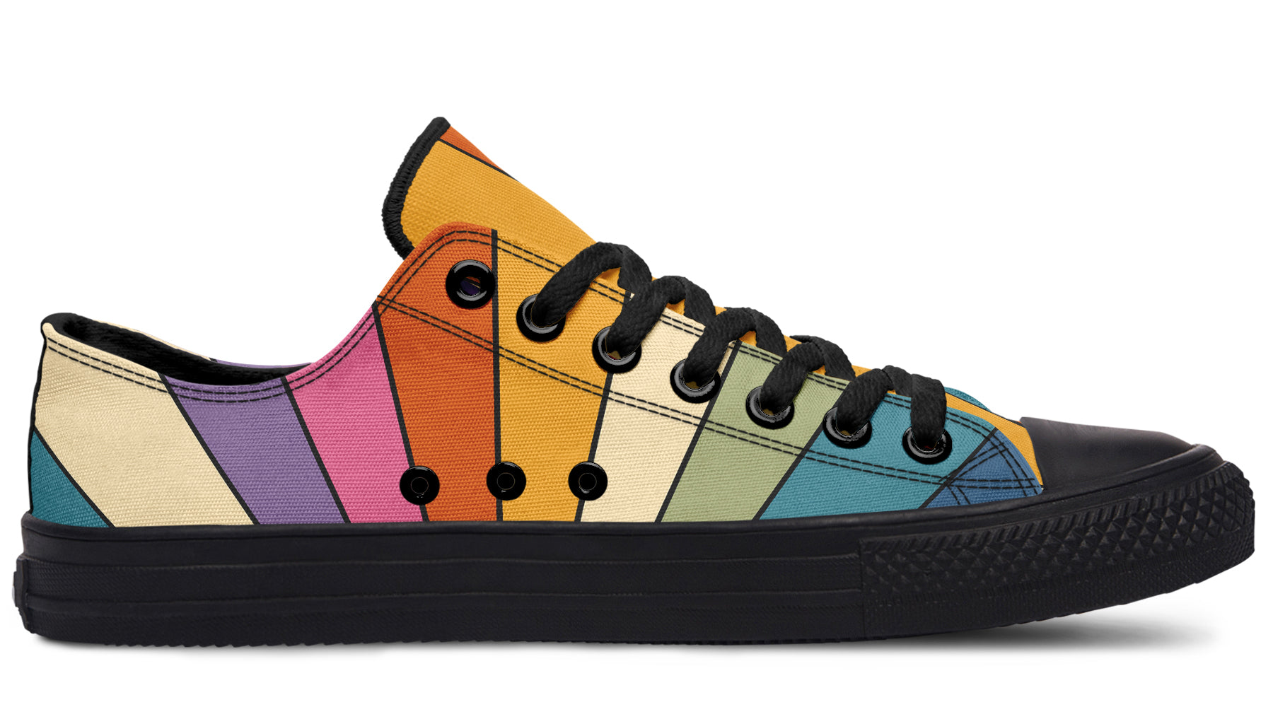 Retro Rainbow Low Tops (Wide)