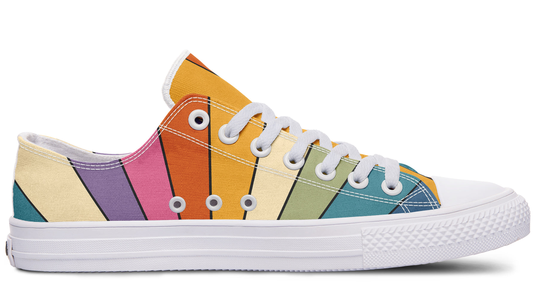Retro Rainbow Low Tops (Wide)