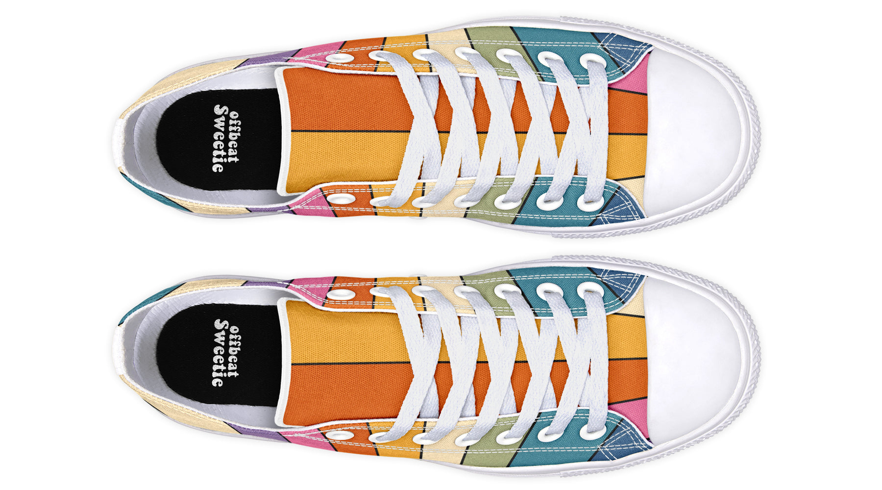 Retro Rainbow Low Tops (Wide)