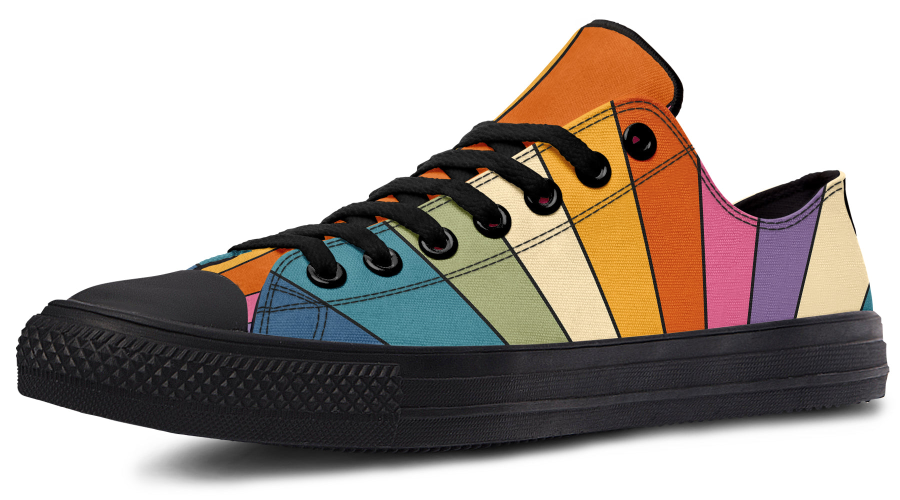 Retro Rainbow Low Tops - Offbeat Sweetie
