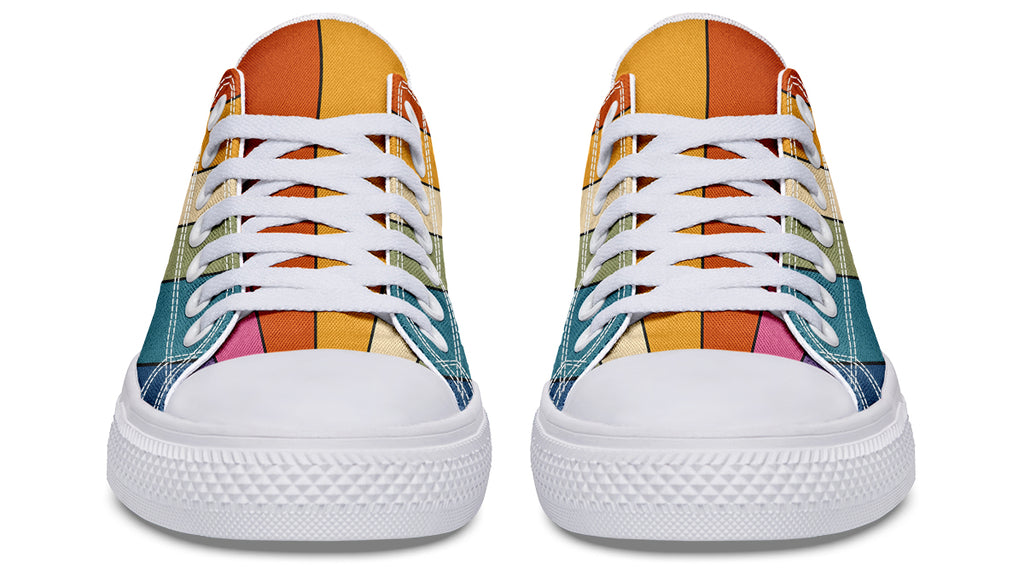 Retro Rainbow Low Tops - Offbeat Sweetie