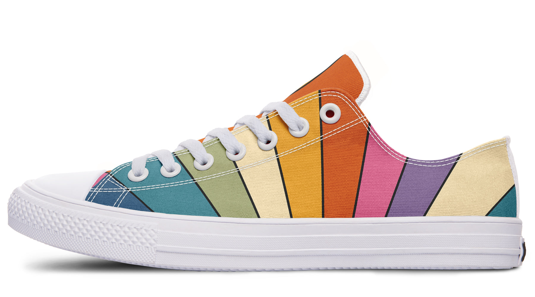Retro Rainbow Low Tops - Offbeat Sweetie
