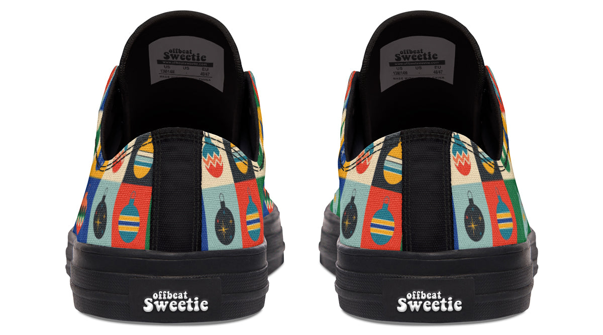 Retro Xmas Baubles Low Tops - Offbeat Sweetie