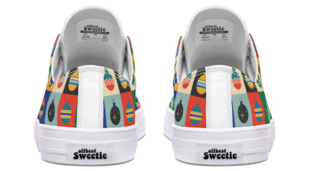 Retro Xmas Baubles Low Tops - Offbeat Sweetie