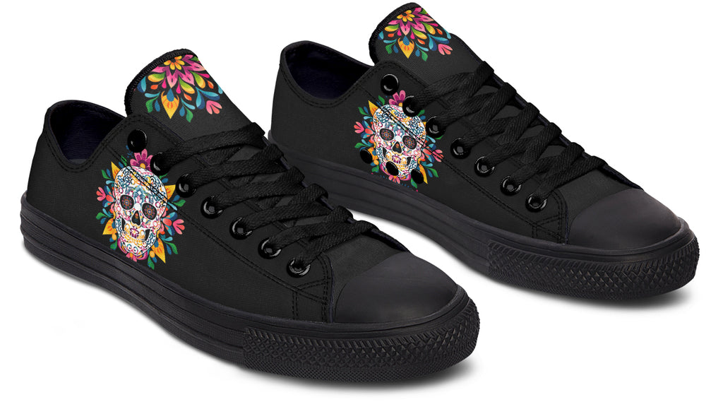 Sugar Skull Low Tops - Offbeat Sweetie