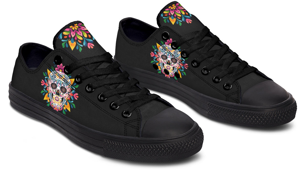 Sugar Skull Low Tops - Offbeat Sweetie